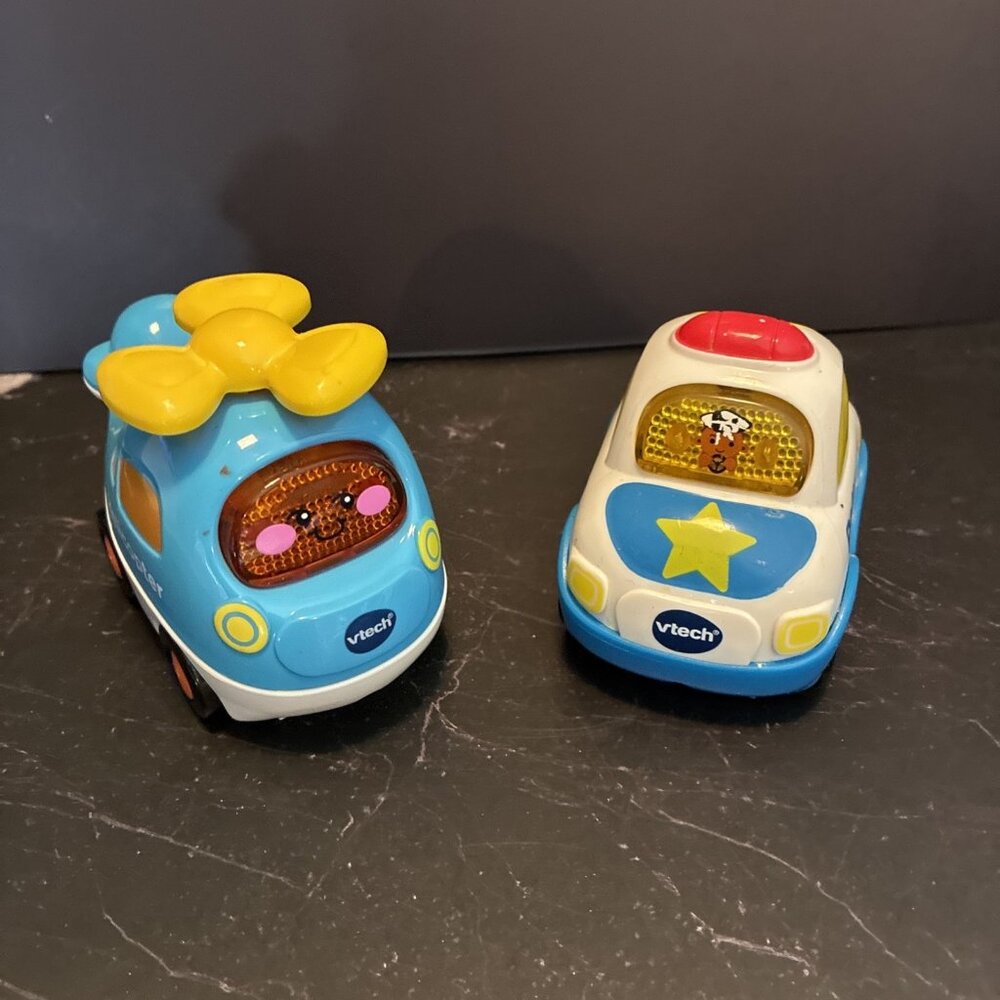VTech Go Go Smart Wheels Police Car Helicopter Toy Lot Lights Sounds